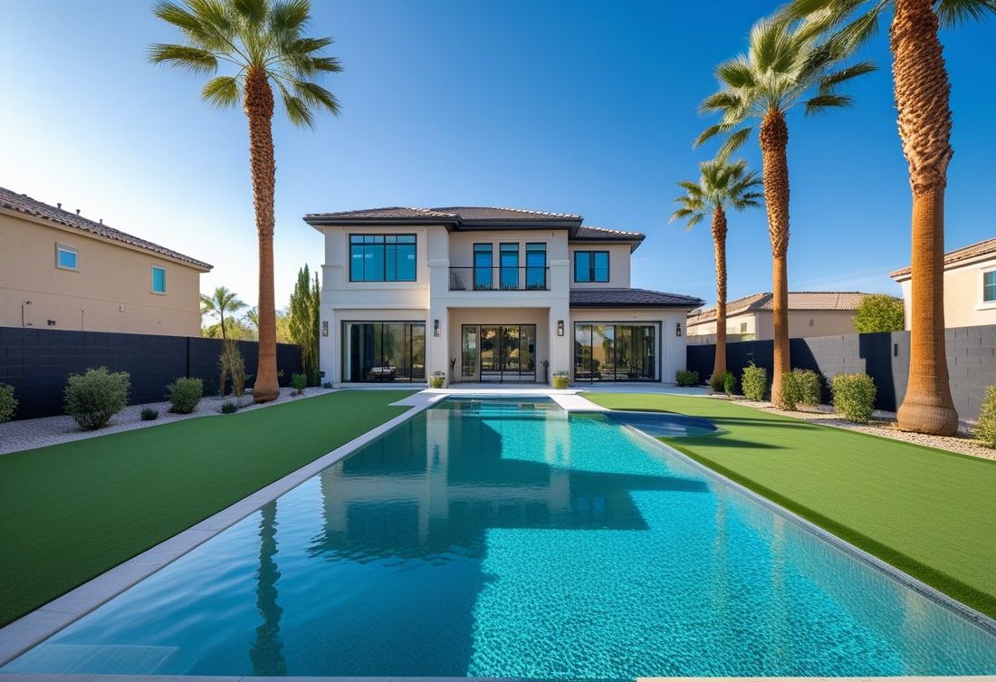 Artificial turf at a residential property in MacDonald Highlands, Henderson NV