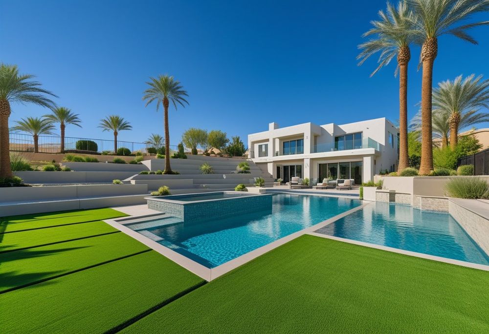 Terraced bands, infill redistributed uphill in MacDonald Highlands, Henderson NV